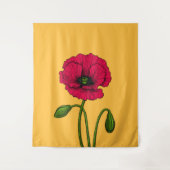 Zeichnend Mohn Wandteppich (Vorderseite)