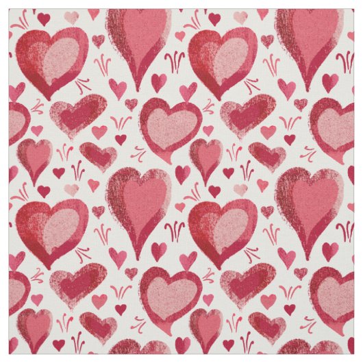 Zeichnend Muster der roten und rosa Herzen Stoff (Muster)