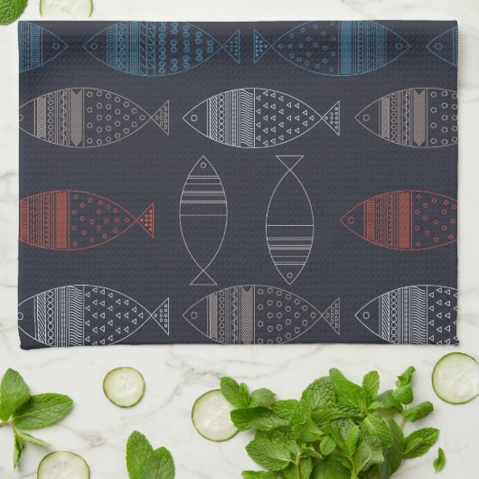 Zeichnend Muster Geschirrtuch (Gefaltet)