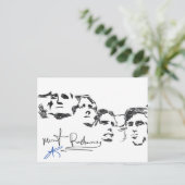 Zeichnend Nationale Gedenktafel Mount Rushmore Postkarte (Stehend Vorderseite)