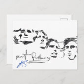 Zeichnend Nationale Gedenktafel Mount Rushmore Postkarte (Vorne/Hinten)