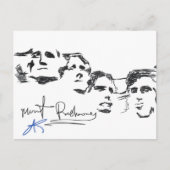 Zeichnend Nationale Gedenktafel Mount Rushmore Postkarte (Vorderseite)