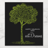 Zeichnend Naturbaum Weinetikett (Einzelnes Label)