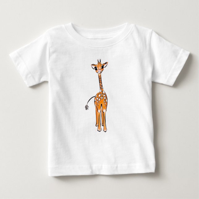zeichnend niedliche Giraffe, Safaritiere Baby T-shirt (Vorderseite)