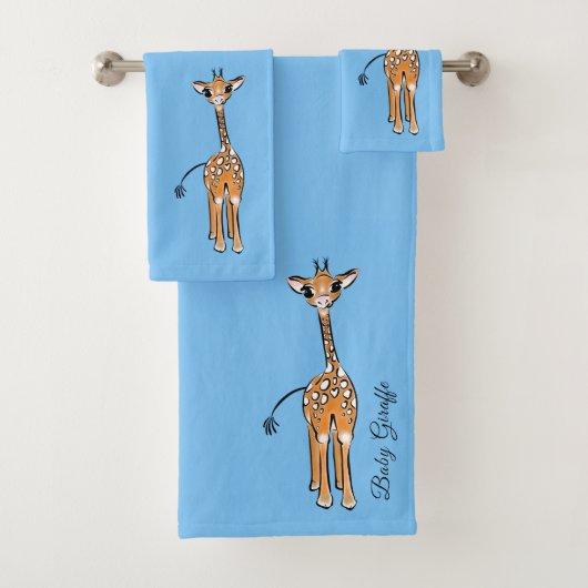 zeichnend niedliche Giraffe, Safaritiere Badhandtuch Set (Insitu)