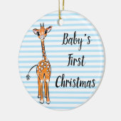 zeichnend niedliche Giraffe, Safaritiere, blaue St Keramik Ornament (Links)