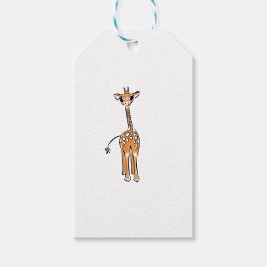zeichnend niedliche Giraffe, Safaritiere Geschenkanhänger (Vorderseite)