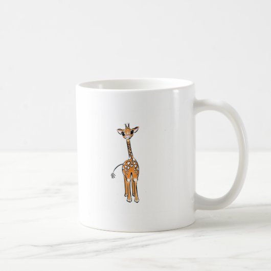 zeichnend niedliche Giraffe, Safaritiere Kaffeetasse (Rechts)