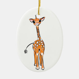 zeichnend niedliche Giraffe, Safaritiere Keramik Ornament