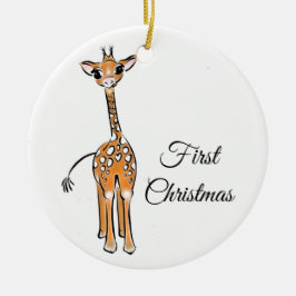 zeichnend niedliche Giraffe, Safaritiere Keramik Ornament