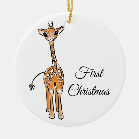 zeichnend niedliche Giraffe, Safaritiere Keramik Ornament (Vorne)