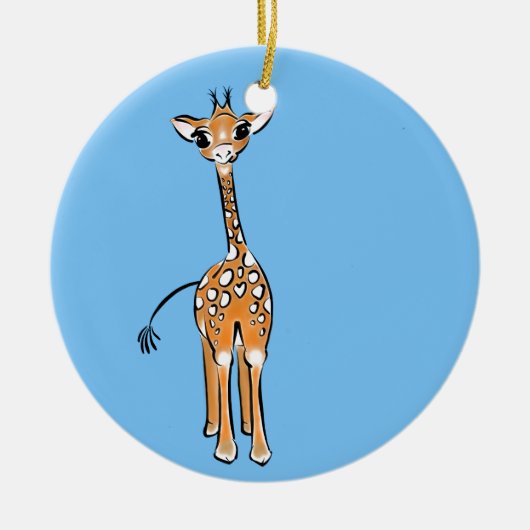 zeichnend niedliche Giraffe, Safaritiere Keramikornament (Vorne)