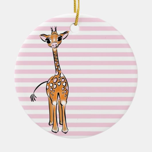 zeichnend niedliche Giraffe, Safaritiere Keramikornament (Vorne)