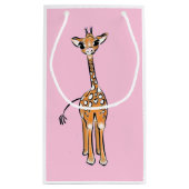 zeichnend niedliche Giraffe, Safaritiere Kleine Geschenktüte (Rückseite)