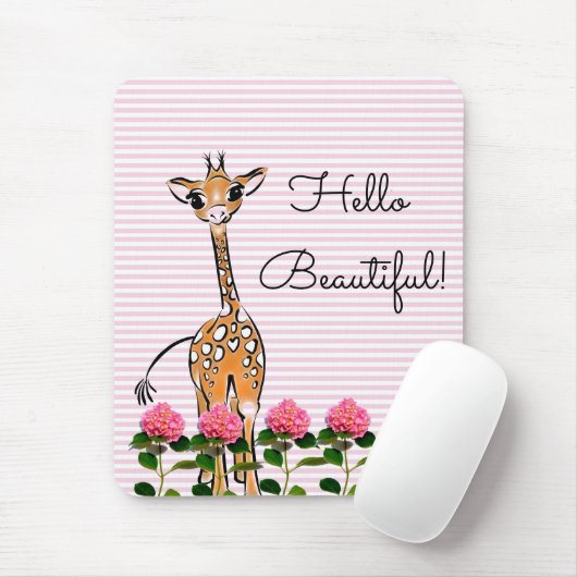 zeichnend niedliche Giraffe, Safaritiere Mousepad (Mit Mouse)