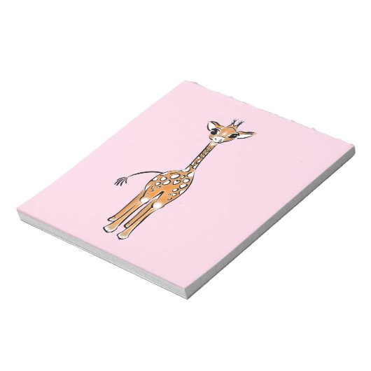 zeichnend niedliche Giraffe, Safaritiere Notizblock (Rotiert)