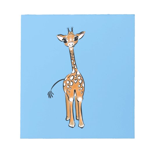 zeichnend niedliche Giraffe, Safaritiere Notizblock (Vorderseite)