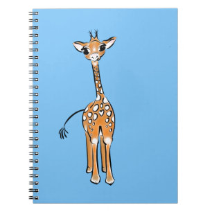 zeichnend niedliche Giraffe, Safaritiere Notizblock