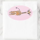 zeichnend niedliche Giraffe, Safaritiere Ovaler Aufkleber (Tasche)