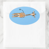zeichnend niedliche Giraffe, Safaritiere Ovaler Aufkleber (Tasche)