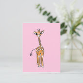 zeichnend niedliche Giraffe, Safaritiere Postkarte (Stehend Vorderseite)