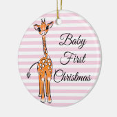 zeichnend niedliche Giraffe, Safaritiere, rosa Str Keramik Ornament (Links)