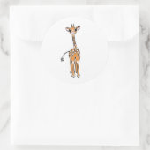 zeichnend niedliche Giraffe, Safaritiere Runder Aufkleber (Tasche)