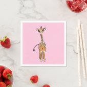 zeichnend niedliche Giraffe, Safaritiere Serviette (Beispiel)