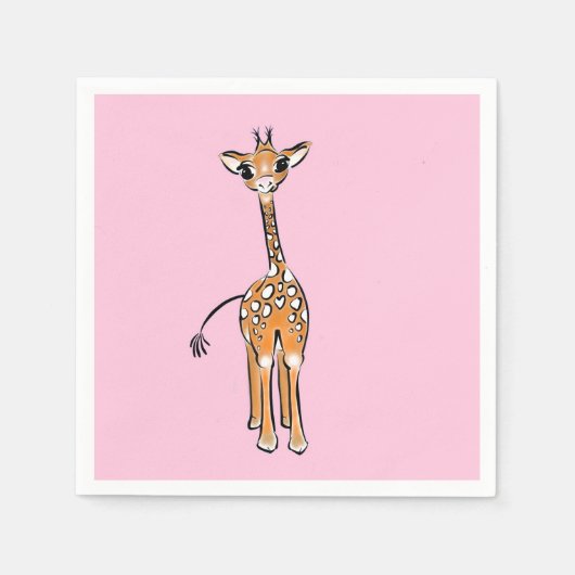 zeichnend niedliche Giraffe, Safaritiere Serviette (Vorderseite)