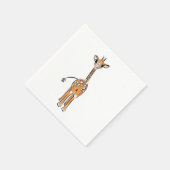 zeichnend niedliche Giraffe, Safaritiere Serviette (Ecke)