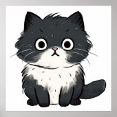zeichnend niedliche Katze Poster (Vorne)