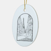 Zeichnend Paris, Frankreich Keramik Ornament (Links)