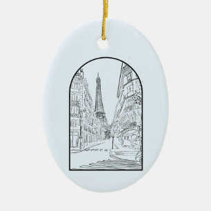 Zeichnend Paris, Frankreich Keramik Ornament