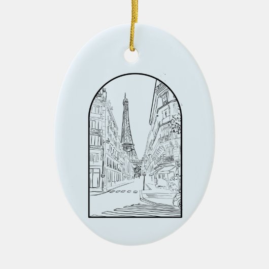 Zeichnend Paris, Frankreich Keramik Ornament (Vorne)