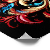 Zeichnend Pastel Abstrakt Floral Geblüht Poster (Ecke)