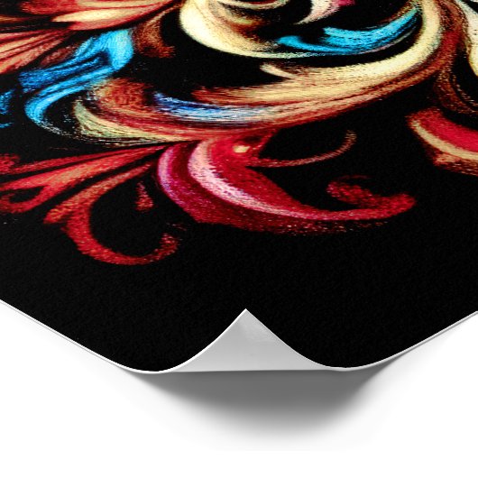 Zeichnend Pastel Abstrakt Floral Geblüht Poster (Ecke)