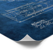 Zeichnend Patent für Rudersitze der Muschel Poster (Ecke)