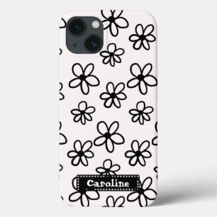 zeichnend personalisiertes Blumenhandy in Schwarzw Case-Mate iPhone Hülle