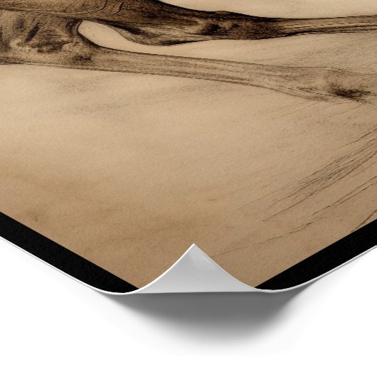 Zeichnend Pferd, Holzkohlebleistift-Poster Poster (Ecke)