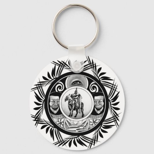 Zeichnend Pferdereiter Schlüsselanhänger (Vorderseite)
