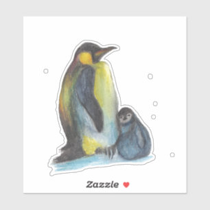 Zeichnend Pinguine Aufkleber