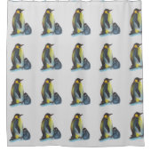 Zeichnend Pinguine Duschvorhang (Vorderseite)