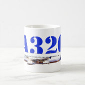Zeichnend Profil des Flugzeugs A320 Kaffeetasse (Mittel)