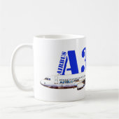 Zeichnend Profil des Flugzeugs A320 Kaffeetasse (Links)
