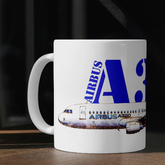 Zeichnend Profil des Flugzeugs A320 Kaffeetasse