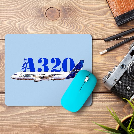 Zeichnend Profil des Flugzeugs A320 Mousepad