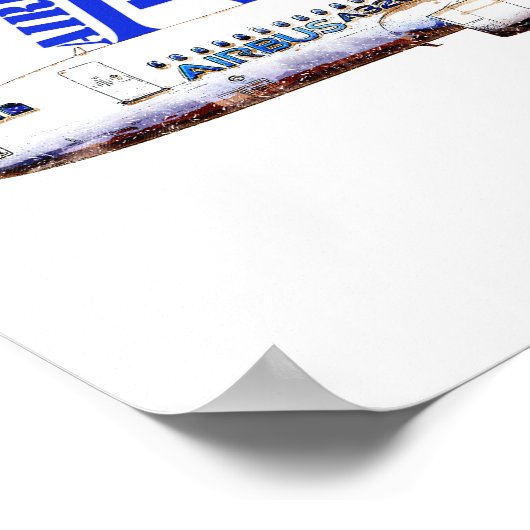 Zeichnend Profil des Flugzeugs A320 Poster (Ecke)