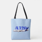 Zeichnend Profil des Flugzeugs A320 Tasche (Rückseite)
