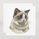 Zeichnend Ragdoll-Katze Einladung (Vorne/Hinten)