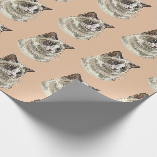 Zeichnend Ragdoll-Katze Geschenkpapier (Ecke)